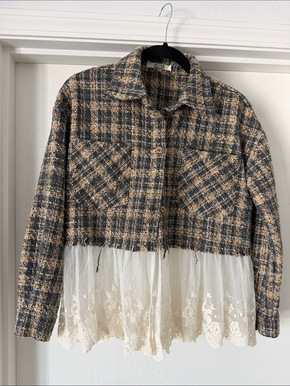 Tweed & Lace Flannel Shirt